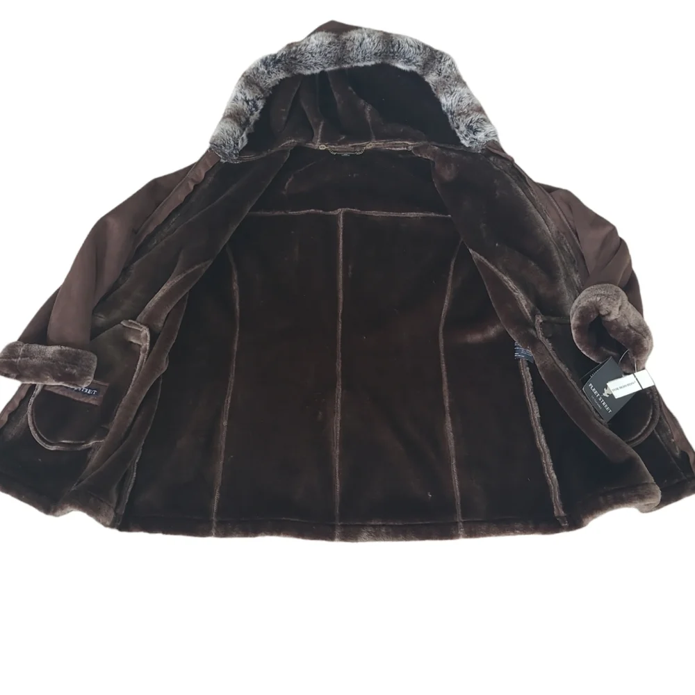 Vintage NWT Fleet Street women's hooded faux fur shearling coat 2X, new - Picture 2 of 16